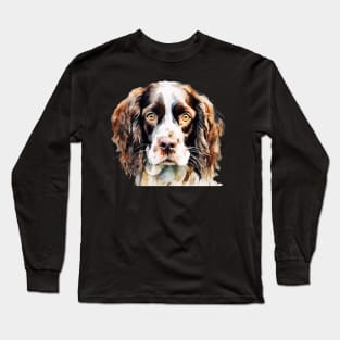 Watercolor English Springer Spaniel Face Long Sleeve T-Shirt